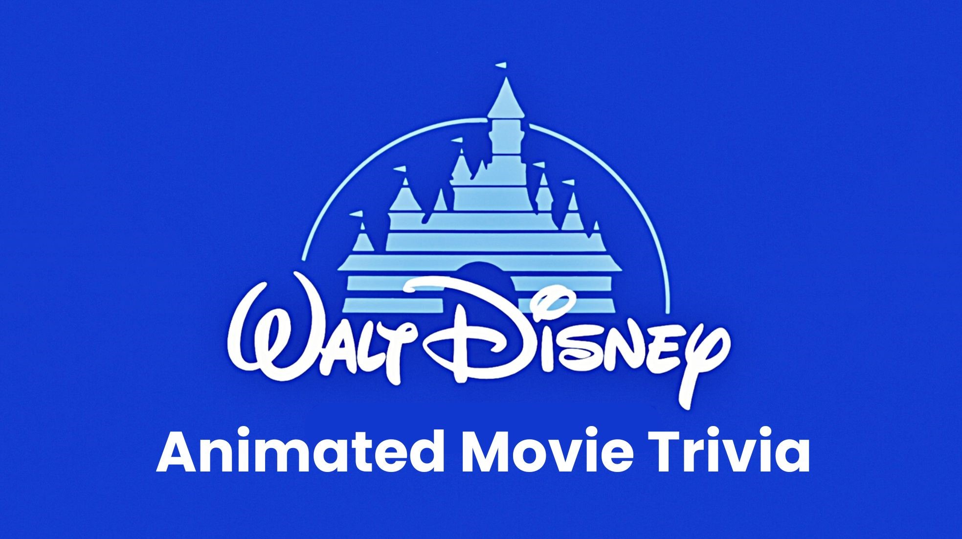 Disney Logo with animated movie trivia added beneath it